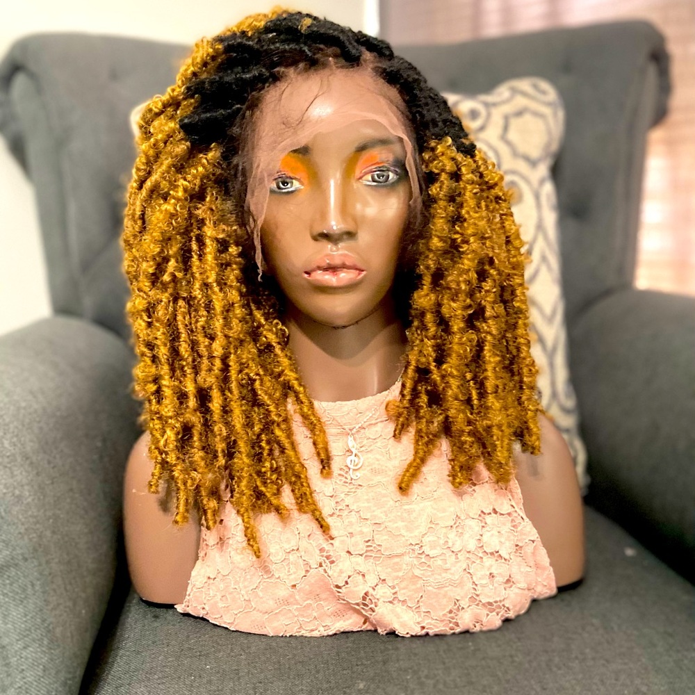 Two toned ombré butterfly locs wig